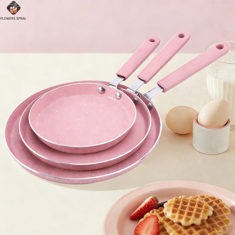 Crepe Pan Nonstick - 1 sartén antiadherente rosa para freír