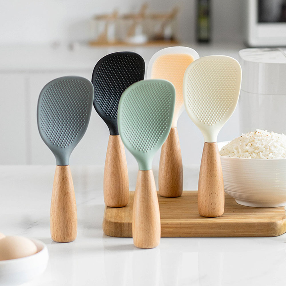 Crepe Pan Nonstick - Cuchara de silicona antiadherente, olla antiescaldado