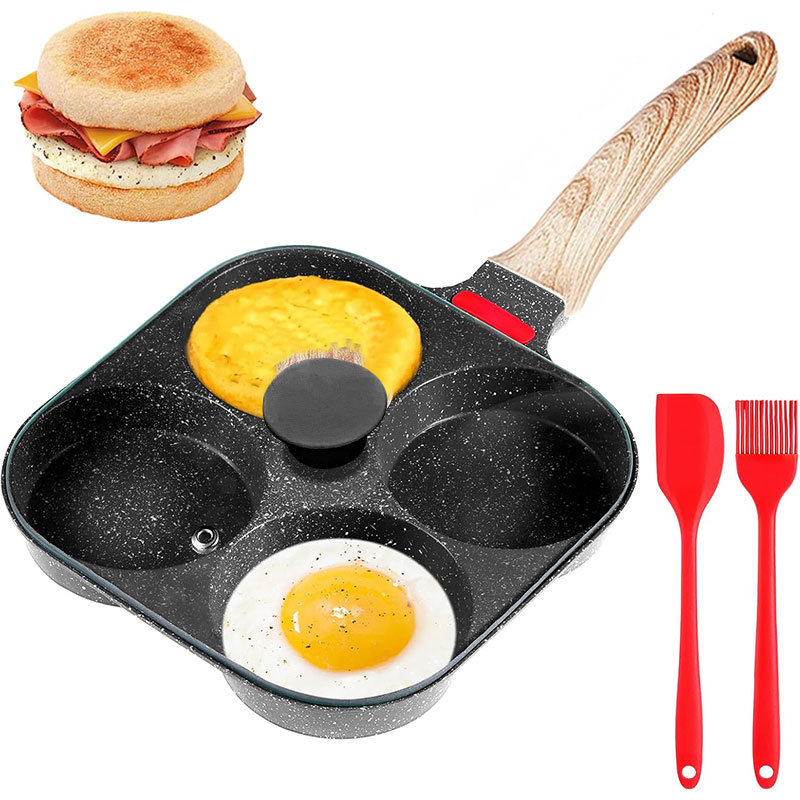 Crepe Pan Nonstick - Sartén para huevos profunda con tapa,