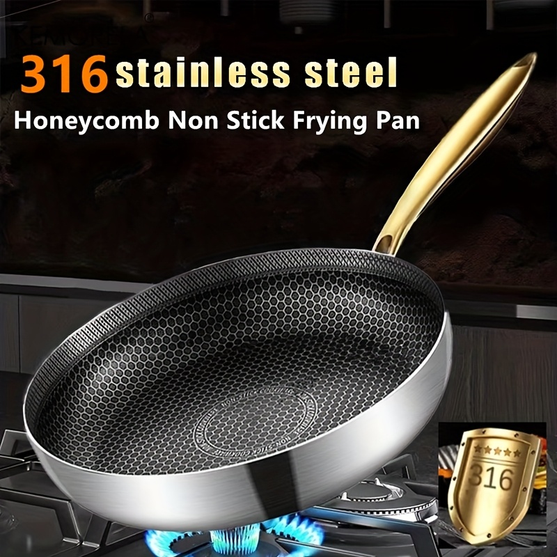 Crepe Pan Nonstick - Sartén Wok de Acero Inoxidable 316